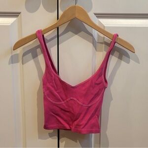 Free People Pink Ribbed Bandeau